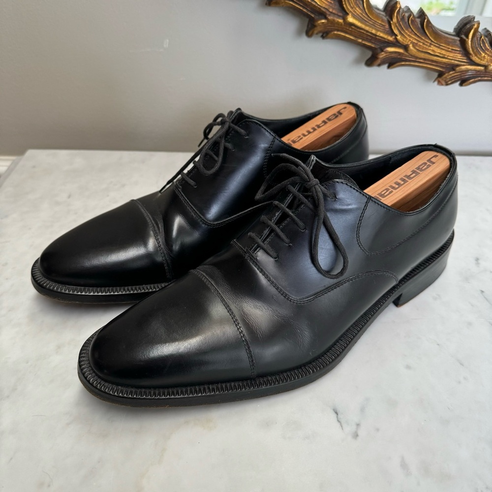 Giorgio Armani Men’s black leather Oxford lace up dress shoes, size 10 - Picture 4 of 9